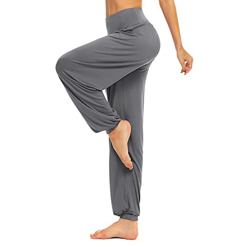 BeautyWill Yogahose/Laufhose/Jogginghose Fitness-Hose Hose in 3/4-Länge für Damen - für Sport und Training aus 95% Modal, Dunkelgrau Lange, Gr. L von BeautyWill