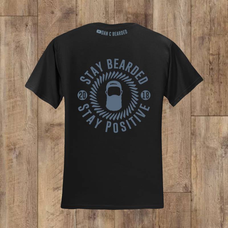 Runder Aufenthalt Bearded Stay Positive Tshirt von BeautyandtheBeardMI