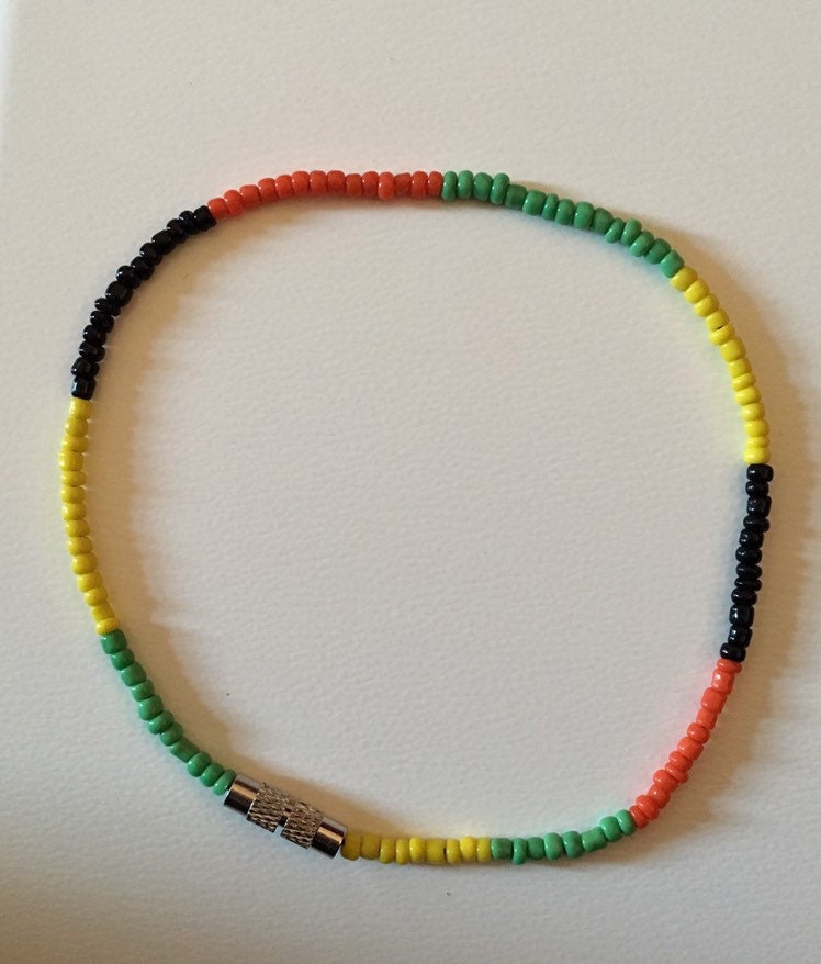 Armband, Fußkette, Perlenarmband, Rastafari Fußkettchen, Jamaika-Fußkettchen, Fußkettchen Mit Schraubverschluss, Schraubverschluss von Beautybytrudy