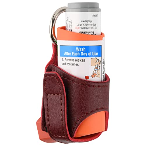 Beautyflier Asthma Inhalator-Halter, strapazierfähiges Mikrofaser-Leder, praktischer Halter für Erwachsene und Kinder, Inhalator nicht im Lieferumfang enthalten (rot) von Beautyflier