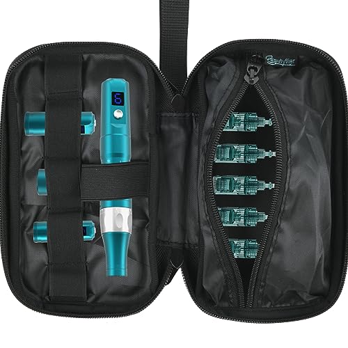 Beautyflier Carry On Bag für Microneedling Pen, Schwarz, Tasche für Frauen, 3 Fächer, Reißverschluss, Doppelbettgriff, Kompatibel mit Dr. Pen M8, Dermapen, Plasma Stift von Beautyflier