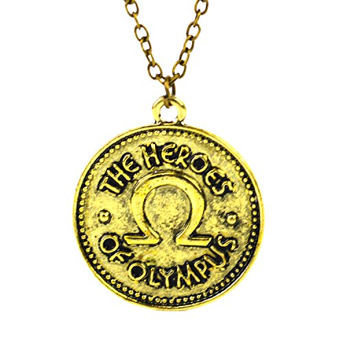 Halskette mit doppelseitigem Münzenanhänger, Percy-Jackson-Fan-Produkt, Motive: Camp Half Blood, The Heroes Of Olympus, Ivlivs von Beaux Bijoux