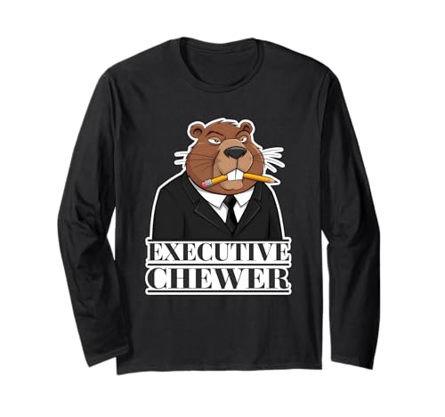 Chewer Chewer Business Man Tier Lustig Biber Wortspiel Langarmshirt Chewer Chewer Business Man Tier Lustig Biber Wortspiel Langarmshirt von Beaver Gifts For Beaver Lover