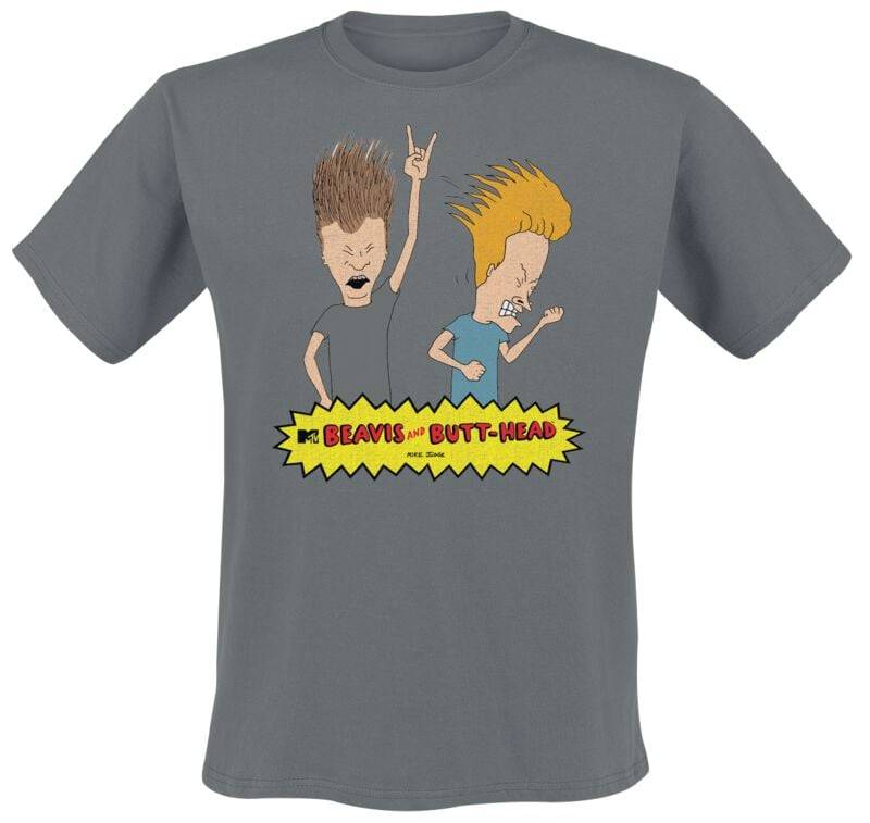 Beavis And Butt-Head Headbanging T-Shirt dunkelgrau in XL von Beavis And Butt-Head
