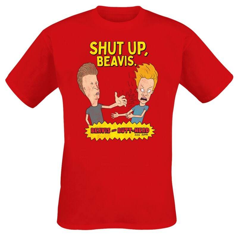Beavis And Butt-Head Shut Up Beavis T-Shirt rot in XL von Beavis And Butt-Head