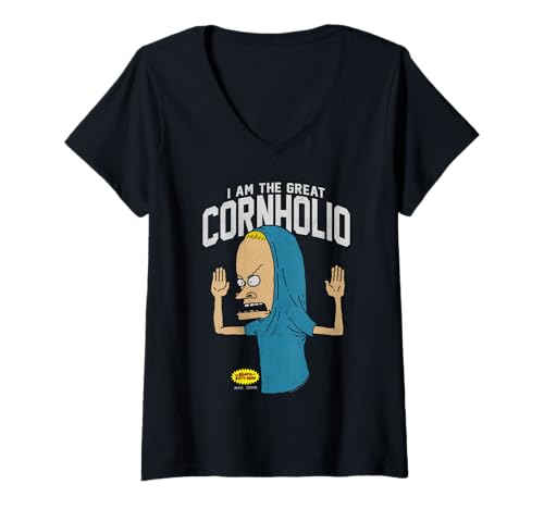 Damen Beavis and Butt-Head I Am the Great Cornholio T-Shirt mit V-Ausschnitt von Beavis and Butt-Head