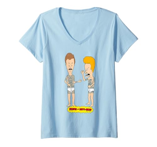 Damen Stammes-Tattoos von Beavis & Butt-Head T-Shirt mit V-Ausschnitt Damen Stammes-Tattoos von Beavis & Butt-Head T-Shirt mit V-Ausschnitt von Beavis & Butt-Head