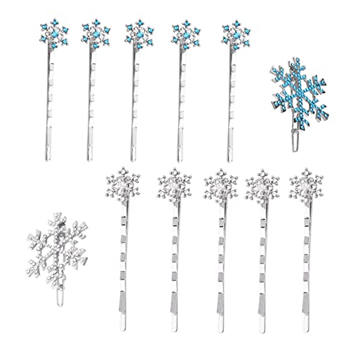 Beavorty Einzigartige Weihnachtliche Haarspangen mit Schneeflocken- 12 Stück Haarspangen für Mädchen Haarschmuck für Partydekorationen und Festliches Make-up von Beavorty