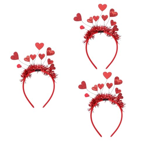 Beavorty 3 Stk Valentinstag Stirnband Glitzer-haarspangen Stirnband Mit Pailletten Amor Stirnband Strumpf Stuffer Leckereien Herz-bopper-stirnband Damen Haartuch Frau Filzstoff Weihnachten von Beavorty