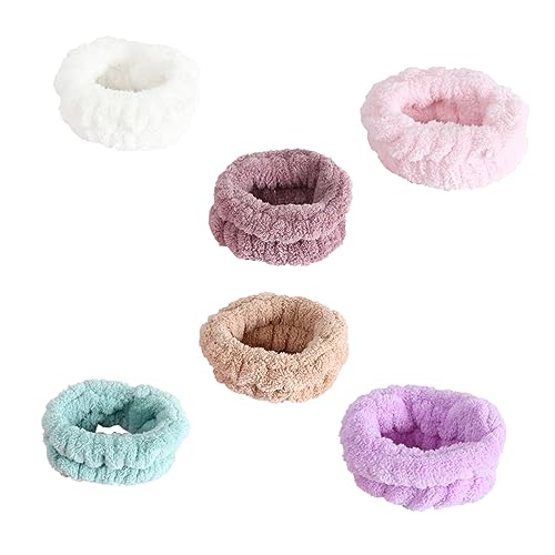 Beavorty 6paare Waschband Für Handgelenk Koralfleece Absorbierende Handgelenk-handtücher Für Frauen Und Mädchen Weiß Lila Grün Khaki Und Dautschrot Für Gesichtswäsche Und von Beavorty