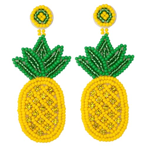 Beavorty Böhmische Ananas Ohrringe für Frauen Hängende Perlenohrringe Lustige Frucht Ohrringe Leicht und Elegant Trendiger Ohrschmuck für Mädchen und Damen von Beavorty