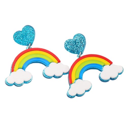 Beavorty 1 Paar Farbenfrohe Ohrringe Herzförmige Regenbogen Ohrhänger für Damen für Partys Reisen Langlebig Hautfreundlich Beavorty 1 Paar Farbenfrohe Ohrringe Herzförmige Regenbogen Ohrhänger für Damen für Partys Reisen Langlebig Hautfreundlich von Beavorty