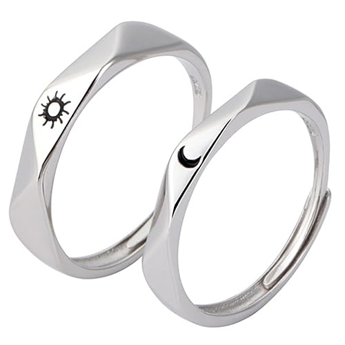 Beavorty 1 Paar Freundschaftsringe für Versprechen Ringe für Männer Frauen mit Einzigartigem Design Leicht Kratzfest für Partner von Beavorty