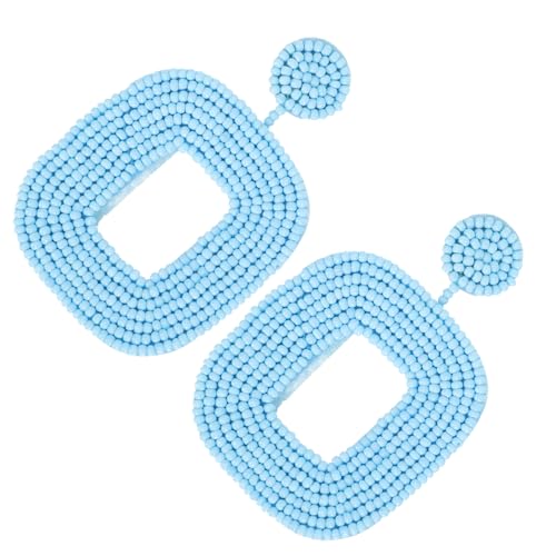 Beavorty Geometrische Ohrringe für Damen Handgefertigte Perlen Ohrhänger Boho Style Quadratische Form Leicht und von Beavorty