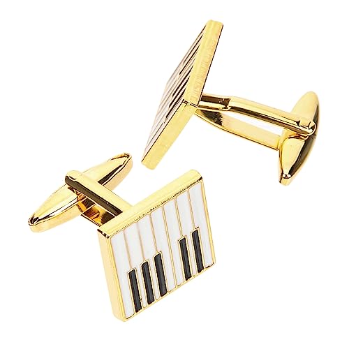 Beavorty 1 Paar Goldene Klavier Manschettenknöpfe Herren Manschettenknöpfe Anzug Musik Herren Für Männer Business von Beavorty