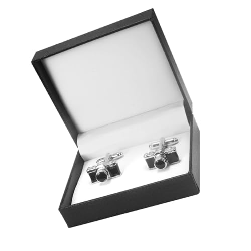 Beavorty 1 Paar Herren Manschettenknöpfe Kameradesign Stilvolle Cufflinks mit Geschenkbox für Hochzeiten und Formelle Anlässe Kreative und Hochwertige Herrenbekleidungsaccessoires von Beavorty