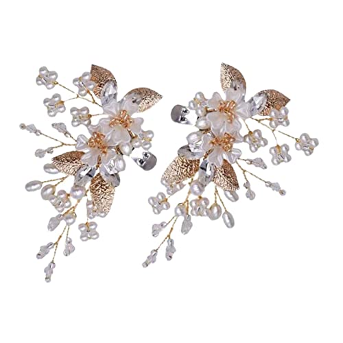 Beavorty 1 Paar Hochzeits Schuhclips mit Perlenblumen Design Abnehmbare Schuhschnallen für Bräute Elegantes Schuhzubehör für Hochzeit Vielseitig Einsetzbar von Beavorty