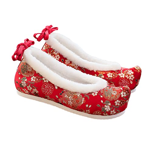 Beavorty 1 Paar Innere erhöhte Flache Schuhe Bestickt Wohnung Damenschuhe alte Brautschuhe Cosplay -Kostüm versteckte Flache Schuhe Hanfu-Schuhe Stoff rot Beavorty 1 Paar Innere erhöhte Flache Schuhe Bestickt Wohnung Damenschuhe alte Brautschuhe Cosplay -Kostüm versteckte Flache Schuhe Hanfu-Schuhe Stoff rot von Beavorty