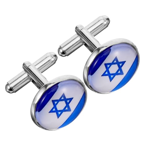 Beavorty 1 Paar Israelische Manschettenknöpfe Hemdmanschettenknöpfe Manschettenknöpfe Für Hemden Anzug Nieten Manschettenknopf Manschettenknöpfe Mit Israelischer Flagge Zinklegierung von Beavorty