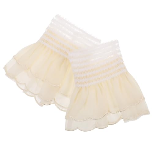 Beavorty 1 Paar Kleidung Fake Ärmel Ärmelmanschetten Fake Fake Arm Sleeve Clown Sleeves Falsche Ärmel Handgelenkmanschetten Abnehmbare Hemdmanschetten Rüschenmanschetten Manschettenärmel von Beavorty