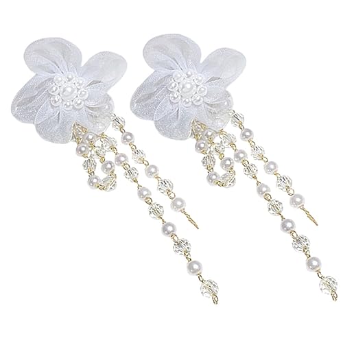 Beavorty 1 Paar Lange Blumendangle Ohrringe mit Perlenquaste Baumelnde Statement Ohrringe für Frauen für Partys Besondere Anlässe von Beavorty
