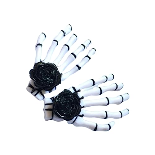 Beavorty 1 Paar Frauen Haarnadel Schädelknochen Haarnadel Neujahr Haarspange Halloween-haarnadeln Halloween-dekor Halloween Leckerei Geschenke Clips Haar Klammern Damen Stirnband Skelett von Beavorty