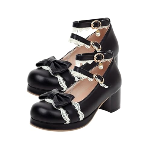 Beavorty 1 Paar Niedliche Lolita Schuhe mit Schleifen Design Cosplay Partys für Trendbewusste Frauen von Beavorty
