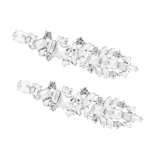 Beavorty 1 Paar Retro geometrische Ohrringe Strass-Quasten Kette groß baumeln blenden kronleuchter pendelleuchte Strassohrringe Strass Ohrringe für Frauen Brautohrringe Zinklegierung Weiß von Beavorty
