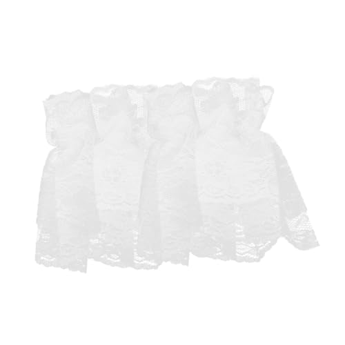 Beavorty 1 Paar Spitzenärmel elastische Bündchen für die Ärmel Handmanschette aus Spitze Handgelenkmanschetten für Frauen Hochzeits-Spitzenmanschette gefälschte Ärmel Weiß von Beavorty