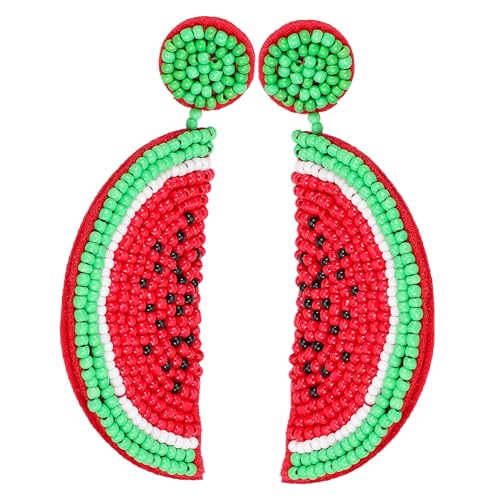 Beavorty 1 Paar Wassermelonen-Ohrringe klein Perlen Ohrringe für Frauen klobig Früchte Wassermelonenförmiger Ohrhänger stylischer Ohranhänger das der Frau Ohrenschmuck von Beavorty