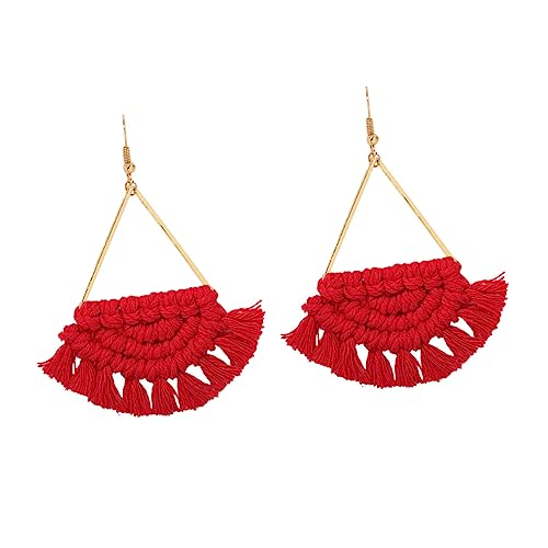Beavorty 1 Paar gezackte Ohrringe Ohr Zubehör Modeohrringe fächerförmige Ohrringe Strandohrringe Strandurlaub Ohrring Schmuck im böhmischen Stil Modeschmuck Stoff rot Beavorty 1 Paar gezackte Ohrringe Ohr Zubehör Modeohrringe fächerförmige Ohrringe Strandohrringe Strandurlaub Ohrring Schmuck im böhmischen Stil Modeschmuck Stoff rot von Beavorty