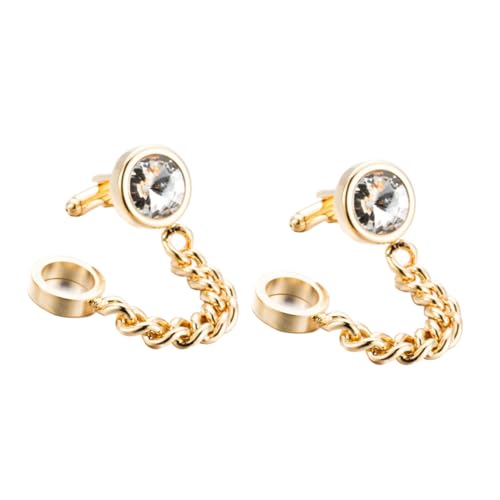 Beavorty 1 Paar -plattierte Kristallmanschettenknöpfe Manschettenknöpfe herren Manschettenlinks Manschette verbindet das Geschäft Hemd-Accessoire die Kette Golden von Beavorty