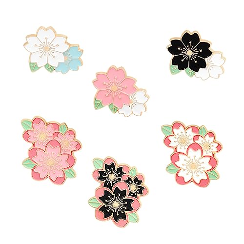Beavorty 6stücke Brosche Orientalische Kirsche Broschennadel Modebrosche Legierungsbrosche Befestigungsbrosche Dekorative Corsage Breastpin Kleidung Zubehör von Beavorty