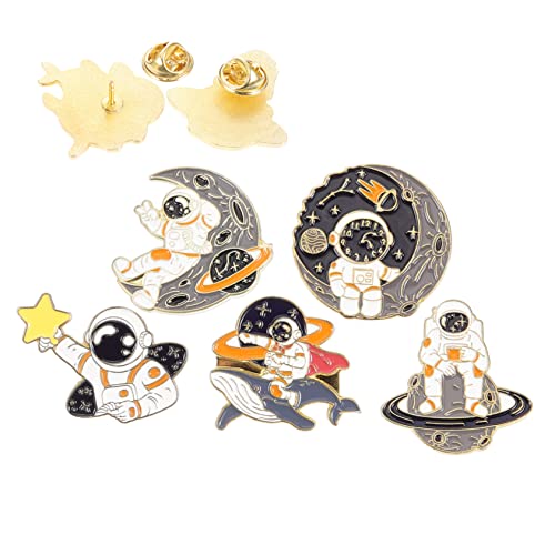 Beavorty 1 Satz Astronaut Broschen Kreative Emaille Anstecker Für Kleidung Hüte Taschen Schals Einzigartige Süße Accessoires Strapazierfähigem Metall Für Modebewusste Outfits 5 Stück von Beavorty