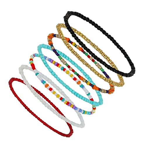 Beavorty 1 Satz Böhmisches Fußkettchen Set Perlen Fußschmuck Damen Perlen Fußkettchen Fußarmband Dekorative Bunte Für Mädchen 7 Stück von Beavorty