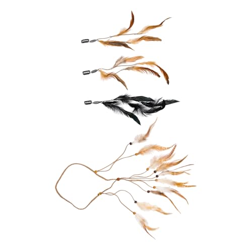 Beavorty 4-teiliges Set Mit Damen-haarbändern Im Bohemia-stil Für Frauen Haarspange Stirnband Feder-haarschmuck Retro-haardekor Für Partys Und Weihnachten von Beavorty