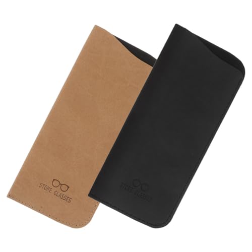 Beavorty 2 Stück Weiche Brillenetuis Für Damen Aus Pu-Leder Sonnenbrillen-Reisetasche Brillenhülle Tragbares Sonnenbrillenetui Sonnenbrillenhalter Weiche Sonnenbrillenbox von Beavorty