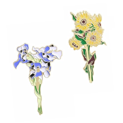 Beavorty 1 Satz Brosche Blumenform Anstecknadel Schmuck Accessoire Legierung Für Kleidung Und Dekoration 2 Stück von Beavorty