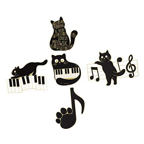 Beavorty 1 Satz Corsage Brosche Musik Emaille Anstecknadeln Brosche Anstecknadel Kleidungsbrosche Damen Katzen Klavier Anstecknadel Katzen Anstecknadeln Süße Anstecknadel 5 Stück von Beavorty