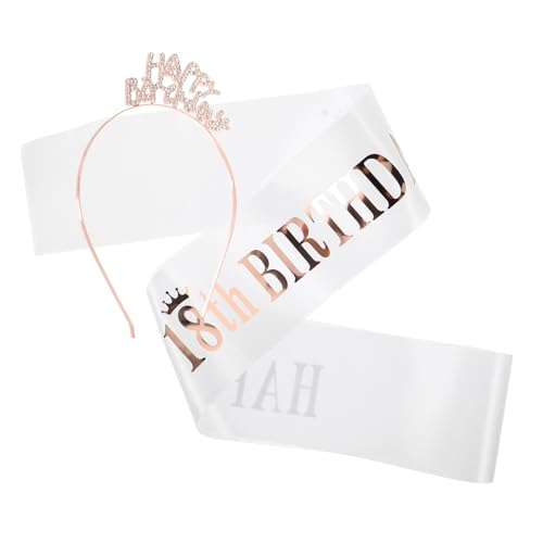 Beavorty Kopfschmuck-schärpe Für Geburtstagspartys Für Mädchen 2er-set Kopfschmuck Und Zeremoniengürtel von Beavorty