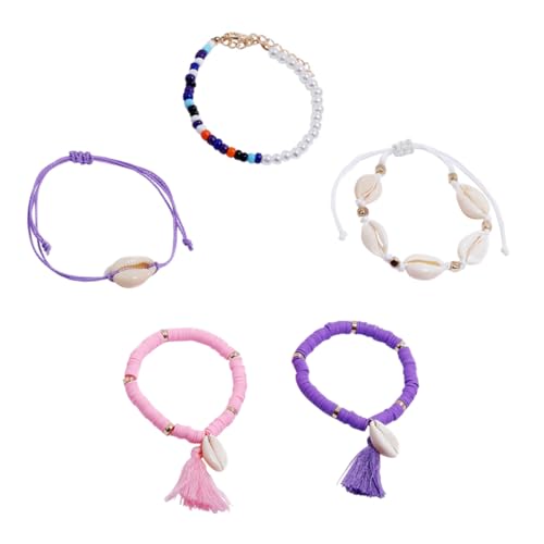Beavorty 1 Satz Handgefertigtes Armband Natürlichen Muscheln Kunstperlen Stilvolle Schmuckstücke für Partys Fotografie mit Verschiedenen Designs von Beavorty