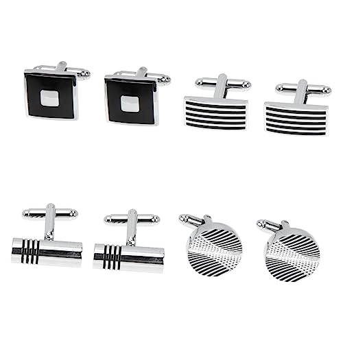 Beavorty 1 Satz Herren Manschettenknöpfe Set Für Anzüge Für Hochzeit Business Besondere Anlässe 4 Paare von Beavorty