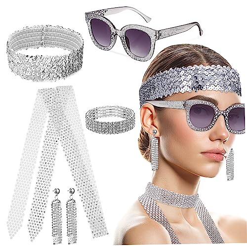Beavorty 1 Satz Jahre Disco Zubehör Set für Frauen Teiliges Set mit Stirnband für Bachelorette Partys Karneval und Kostümpartys Langlebig und von Beavorty