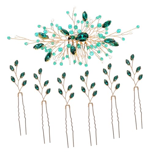 Beavorty Braut Haarschmuck 7 Stück Strass Haarkämme Clips Für Damen Grüne Haaraccessoires Für Hochzeit Leicht Und Bequem Stilvolles Design Für Besondere Anlässe von Beavorty