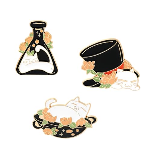 Beavorty 1 Satz Katzenbroschen Niedliche Emaille Anstecker Für Kleidung Vielseitige Fashion Corsagen Im Cartoon Stil Dekoration Für Formelle Und Informelle Anlässe 3 Stück von Beavorty