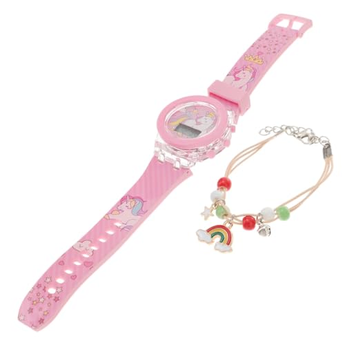 Beavorty 1 Satz Kindersilikon Uhr für Mädchen Leuchtende Armbanduhr mit Einhorn Design Komfortables Armband Langlebig und Zuverlässig für Täglichen Gebrauch von Beavorty