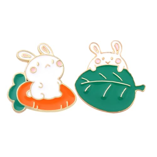 Beavorty 1 Satz Niedliche Cartoon Rabbit Broschen Dekorative Abzeichen Für Kleidung Taschen Kreative Accessoires Für Frauen Langlebig Hautfreundlich 2 Stück von Beavorty