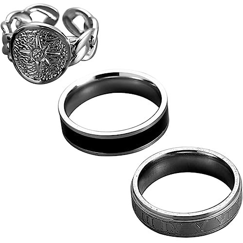 Beavorty 1 Satz Punk Sonnenring für Männer Verstellbare Titanstahl Ringe Cooles Finger für Hip Hop Looks Einzigartiges Design von Beavorty