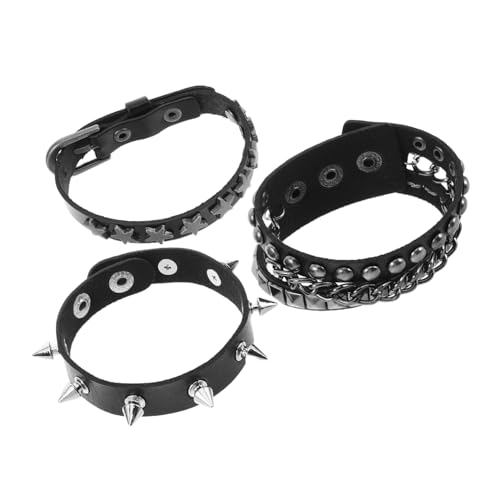 Beavorty Punk-stil Armband Aus Kunstleder Mit Nieten Für Herren Und Damen Breites Vintage Gothic Armband Für Festivals Und Partys von Beavorty
