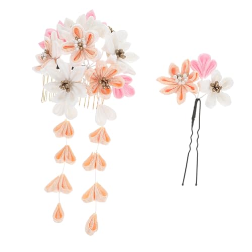 Beavorty Kimono Haarnadel Set Blumen Haarkamm Japanischer Stil Kopfschmuck Japanische Haarspange Traditionelles Accessoire von Beavorty